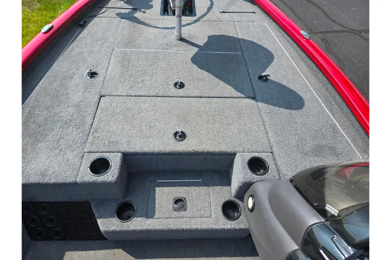 Slide: The Image of 2020 Tracker Pro Team 195 TXW Tournament Edition boat deck with storage compartments. - 15