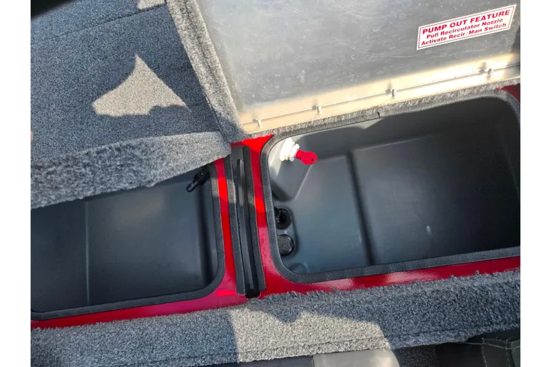 Slide: The Image of 2020 Tracker Pro Team 195 TXW Tournament Edition livewell compartment with pump-out feature. - 25