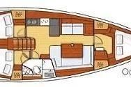 Slide: The Image of Floor plan of 2013 Beneteau Oceanis 41 sailboat, featuring spacious interior layout. - 104