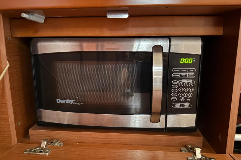 Slide: The Image of Built-in Danby Designer microwave in a 2013 Beneteau Oceanis 41 yacht kitchen. - 78