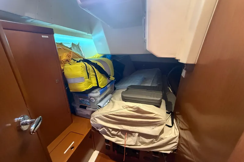 Slide: The Image of Interior cabin of 2013 Beneteau Oceanis 41 yacht with storage and equipment. - 87