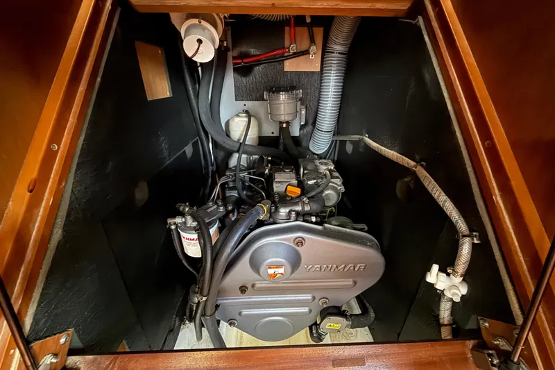 Slide: The Image of Engine compartment of 2013 Beneteau Oceanis 41 sailboat with Yanmar engine. - 99