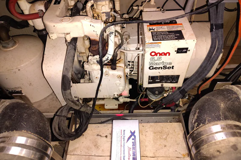 Slide: The Image of Engine room of 1989 Wellcraft Gran Sport 3400 with Onan 6.5 Marine GenSet. - 40