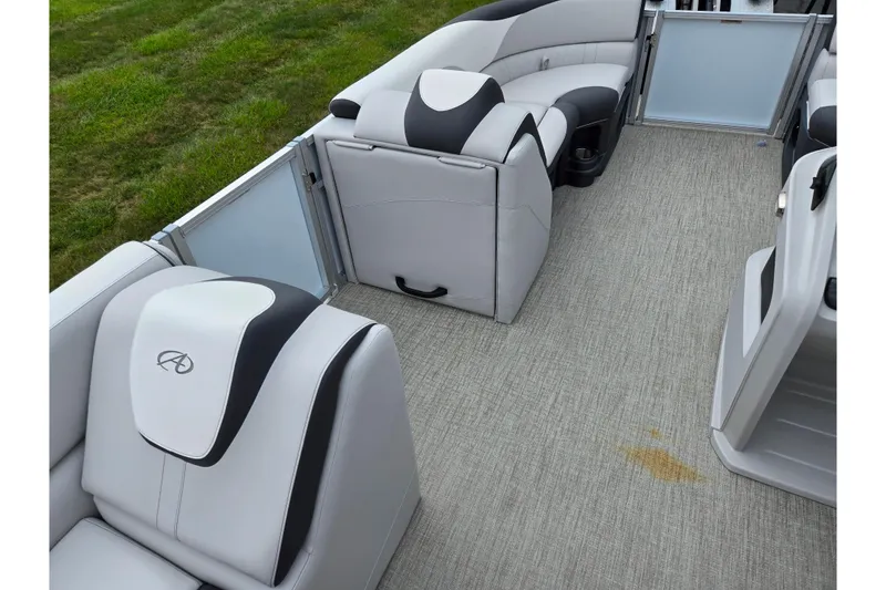 Slide: The Image of 2024 Avalon LSZ Cruise Bench interior with sleek gray seating and modern design. - 20