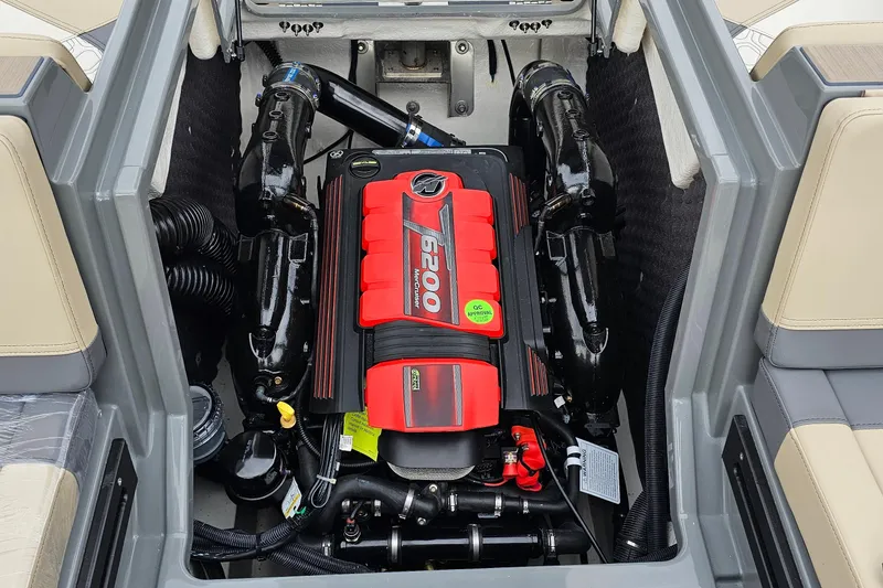 Slide: The Image of 2025 Heyday H20 boat engine compartment with powerful 6200 engine, showcasing modern design. - 12
