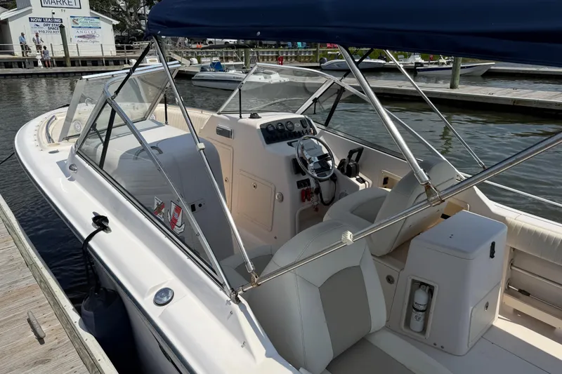 Slide: The Image of 2008 Grady-White Tournament 275 boat on trailer with Yamaha outboard motor. - 7