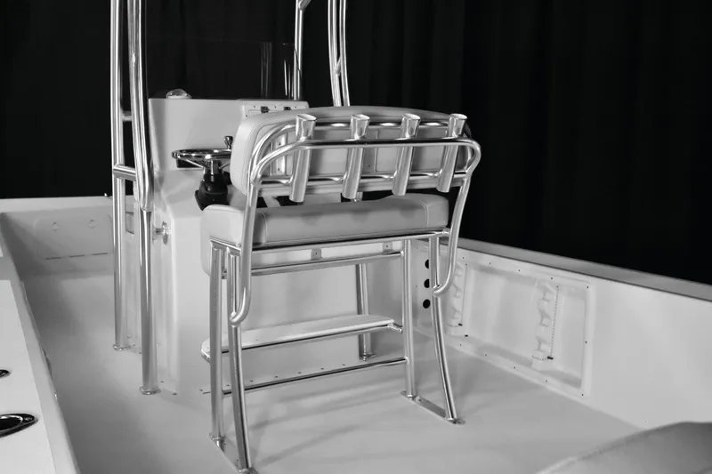 Slide: The Image of 2025 KenCraft 2460 Bay Rider Skiff center console and seating area. - 8