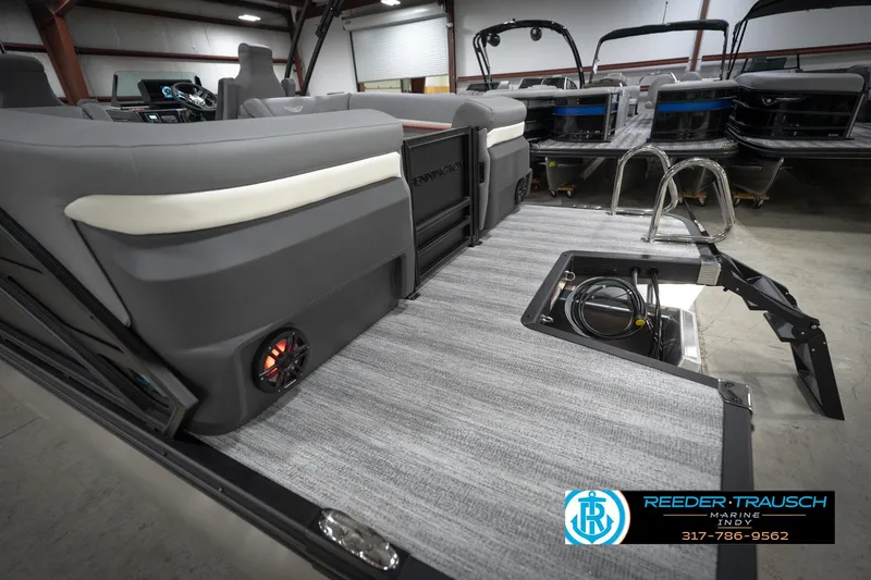 Slide: The Image of 2026 Bennington 24 MFB interior flooring with modern design and texture. - 51