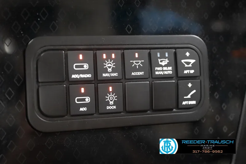 Slide: The Image of Control panel of 2026 Bennington 24 MFB boat with various function buttons. - 88