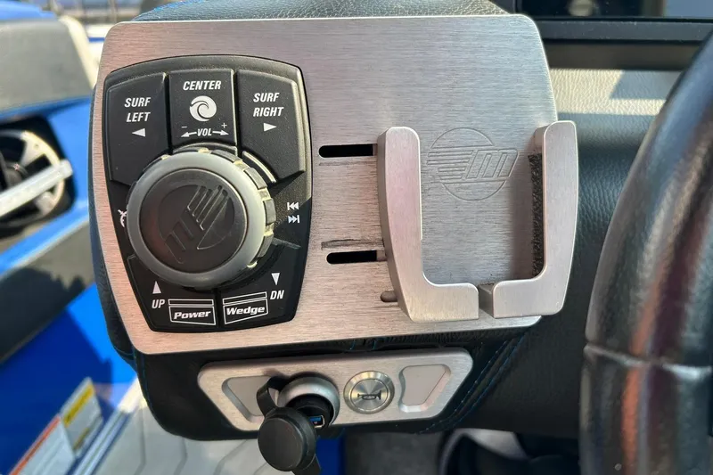 Slide: The Image of Control panel of a 2017 Malibu Wakesetter 25 LSV boat with surf settings. - 45