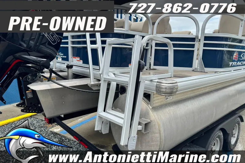 Slide: The Image of Pre-owned 2022 Sun Tracker 22 Sport Fish DLX pontoon boat for sale at Antonietti Marine. - 4