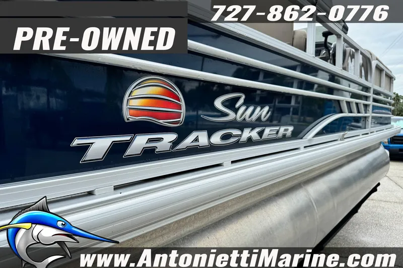 Slide: The Image of Pre-owned 2022 Sun Tracker 22 Sport Fish DLX pontoon boat for sale at Antonietti Marine. - 5