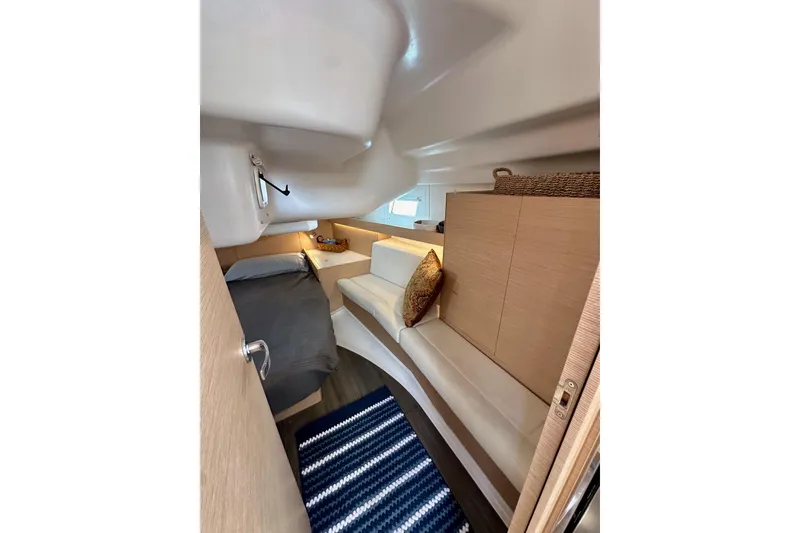 Slide: The Image of Cozy cabin interior of 2018 Elan 45 Impressions yacht with modern furnishings. - 81
