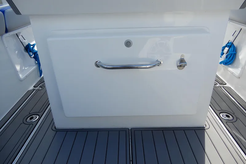 Slide: The Image of 2021 Concept 32' Open Deck boat interior with sleek design and modern features. - 30