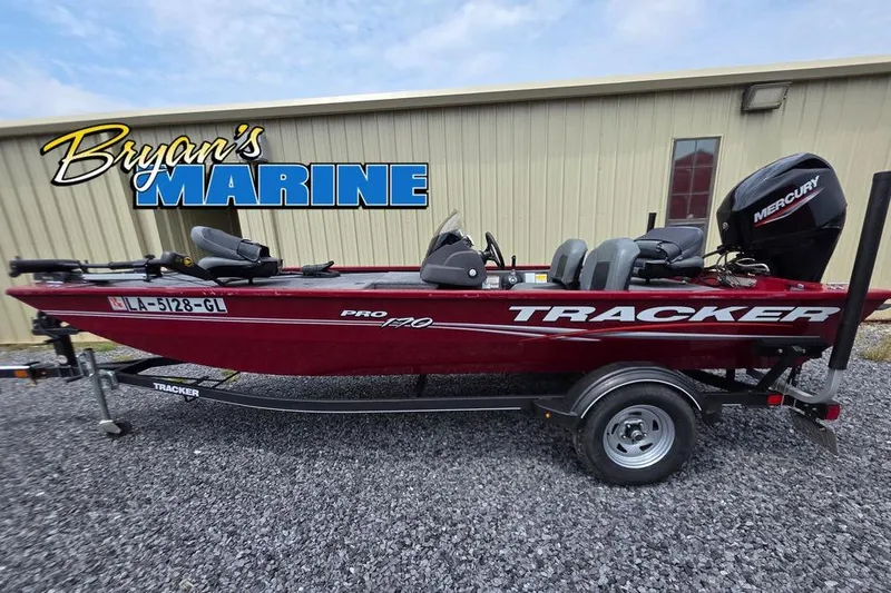 Slide: The Image of 2020 Tracker Pro 170 boat with Mercury engine at Bryan's Marine dealership. - 3