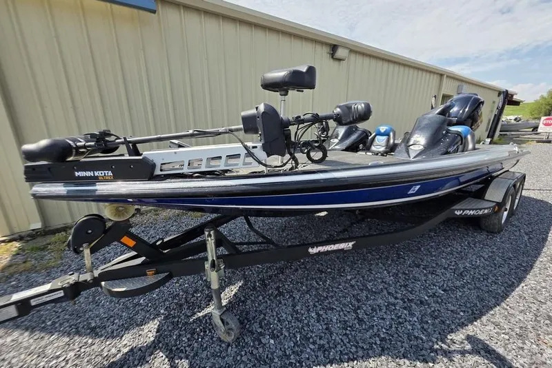 Slide: The Image of 2012 Phoenix 721 ProXP bass boat with Minn Kota Ultrex trolling motor on trailer. - 7