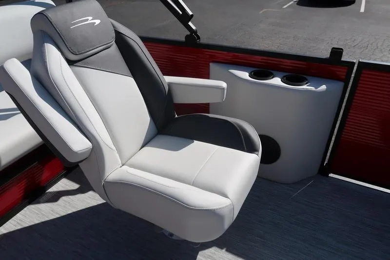 Slide: The Image of 2026 Bennington S Swingback 22 SSB SPS boat seat with cup holders and armrests. - 12