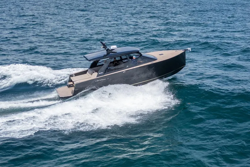 Slide: The Image of 2025 Colnago C38 OPEN boat cruising on open sea, showcasing sleek design and performance. - 10