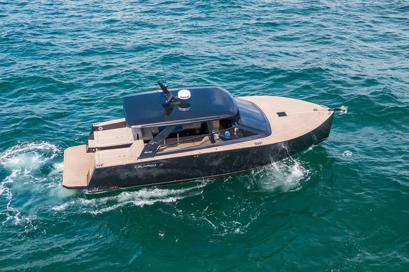 Slide: The Image of 2025 Colnago C38 OPEN boat cruising on open water. - 42