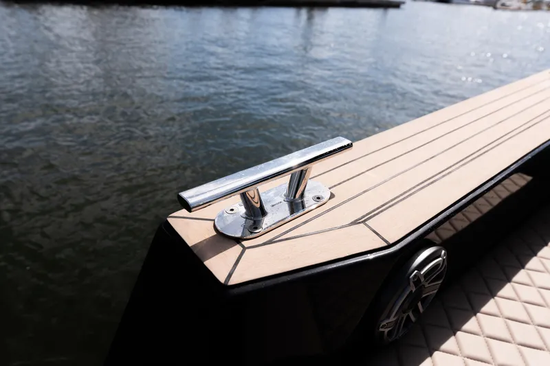 Slide: The Image of Luxury boat deck detail of 2025 Colnago C38 OPEN with chrome cleat. - 55