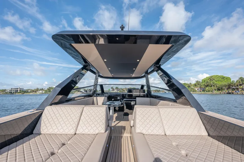 Slide: The Image of Luxurious 2025 Colnago C38 OPEN yacht with spacious seating and sleek design on a sunny day. - 65