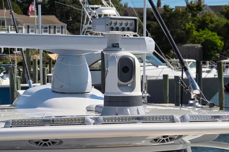 Slide: The Image of 2023 Valhalla Boatworks V-46 with advanced radar and lighting system on deck. - 25