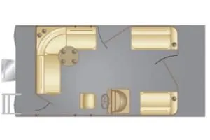 Slide: The Image of Top view layout of 2013 Misty Harbor 1680RE Explorer pontoon boat. - 6