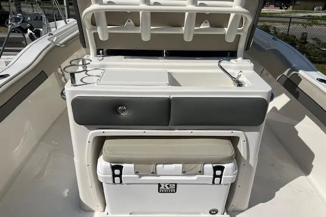 Slide: The Image of 2026 Key West 239 FS boat interior with storage and cooler. - 3