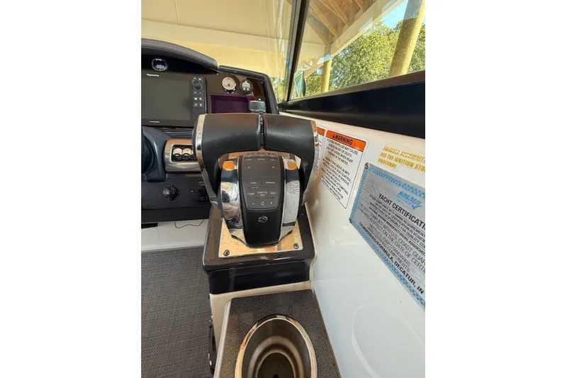 Slide: The Image of Control panel of 2018 Formula 350 Crossover Bowrider OB boat cockpit. - 21
