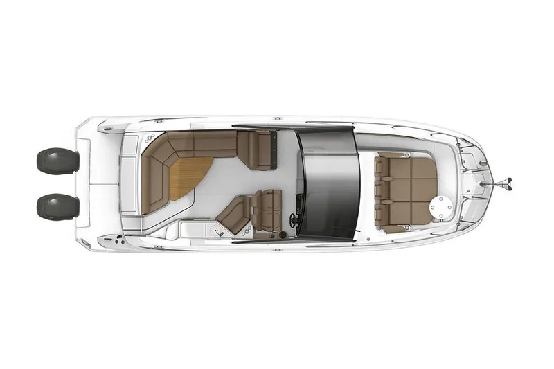 Slide: The Image of Manufacturer Provided Image: Top view of 2021 Sea Ray Sundancer 320 Coupe OB boat layout. - 46