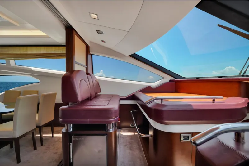 Slide: The Image of Luxurious interior of 2009 Azimut 75 yacht with elegant seating and ocean view. - 27