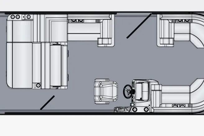 Slide: The Image of Floor plan of 2026 Harris FloteBote Cruiser 210 SL pontoon boat. - 2