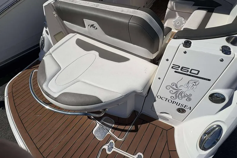 Slide: The Image of 2013 Monterey 260 SCR Sport Cruiser with teak deck and custom "Octopusea" design. - 24
