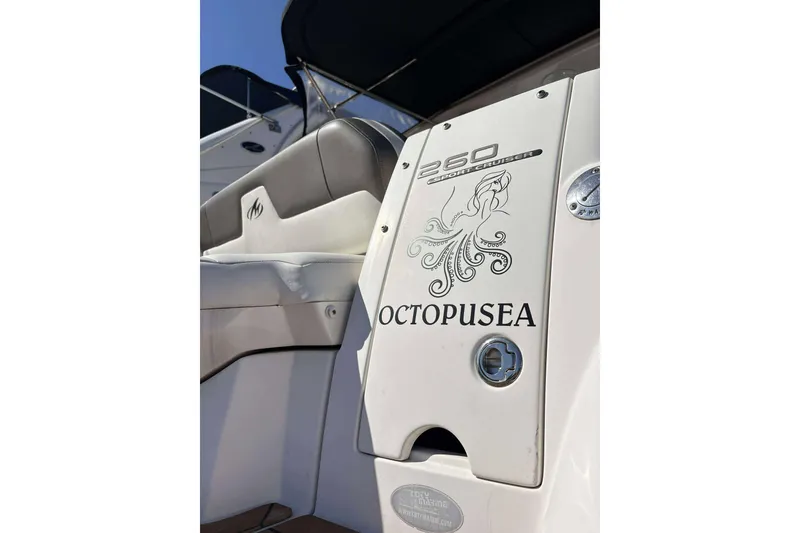 Slide: The Image of 2013 Monterey 260 SCR Sport Cruiser, "Octopusea" name, elegant design details. - 26