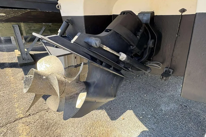 Slide: The Image of Close-up of a 2013 Monterey 260 SCR Sport Cruiser propeller and stern drive. - 27