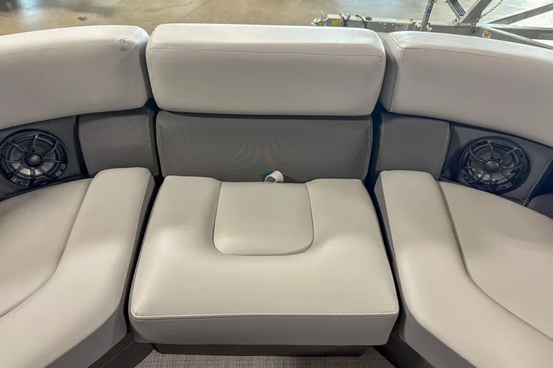 Slide: The Image of Luxurious seating in 2025 Trifecta 22 RF CS boat with integrated speakers. - 4