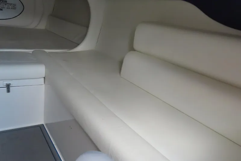 Slide: The Image of Interior of 2004 Cigarette 38 Top Gun TS boat with white seating. - 25
