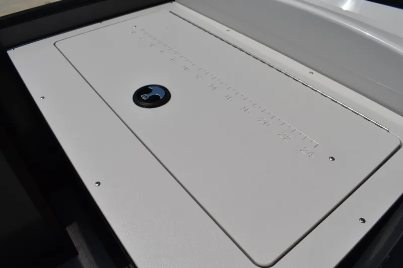 Slide: The Image of 2026 Lowe SF 212 WT Sport Fish boat compartment with measurement markings. - 26