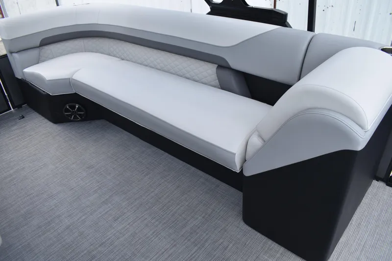 Slide: The Image of 2026 Lowe SF 212 WT Sport Fish boat interior with sleek, modern seating design. - 42