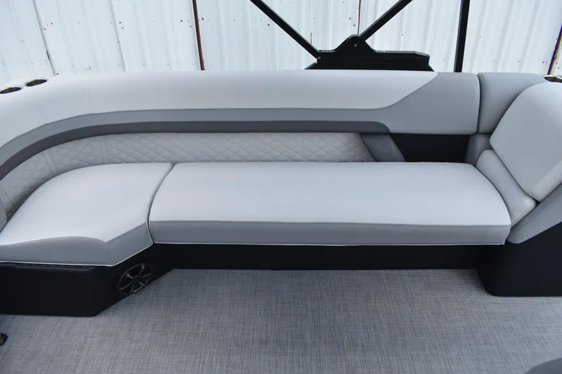 Slide: The Image of 2026 Lowe SF 212 WT Sport Fish boat interior with sleek, modern seating design. - 43