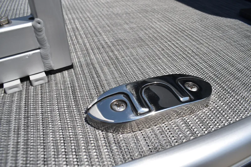 Slide: The Image of Close-up of a 2026 Lowe SF 212 WT Sport Fish boat cleat on textured surface. - 53