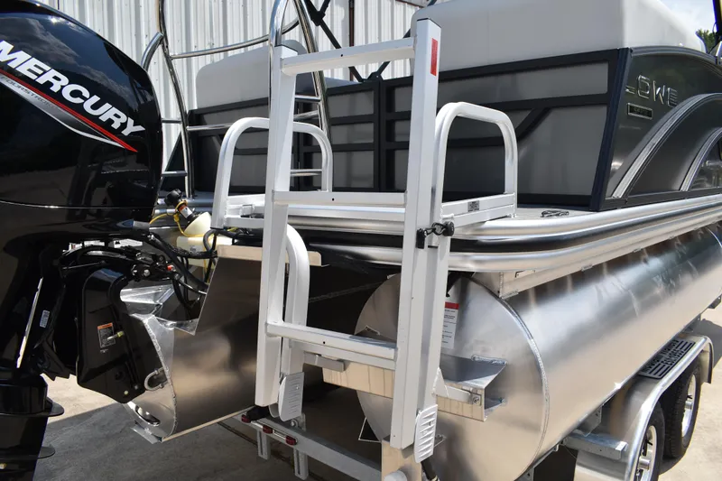 Slide: The Image of 2026 Lowe SF 212 WT Sport Fish boat with Mercury engine and ladder detail. - 6