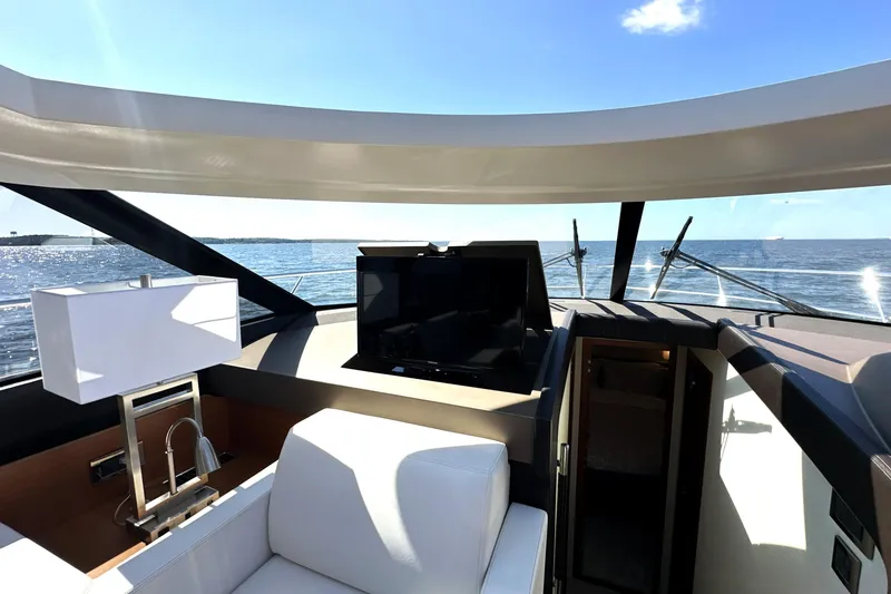 Slide: The Image of Luxurious interior of 2016 Prestige 500 S yacht with ocean view and modern amenities. - 22