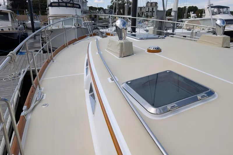 Slide: The Image of 2006 Grand Banks 49 Eastbay SX yacht deck with sleek design and modern features. - 11