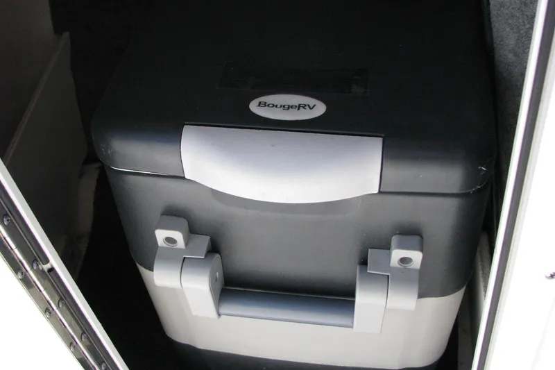 Slide: The Image of BougeRV cooler stored in Chaparral 23 Surf boat compartment, 2020 model. - 4
