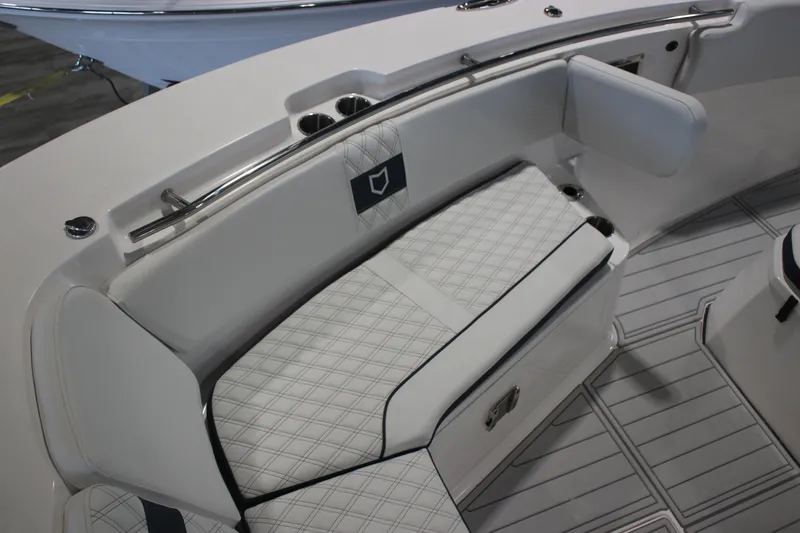 Slide: The Image of 2026 Sea Fox 328 Commander boat interior with luxurious seating and modern design. - 14