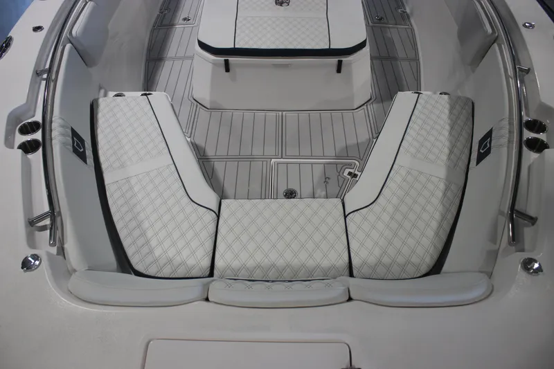 Slide: The Image of 2026 Sea Fox 328 Commander boat with LED light bar on the roof. - 15