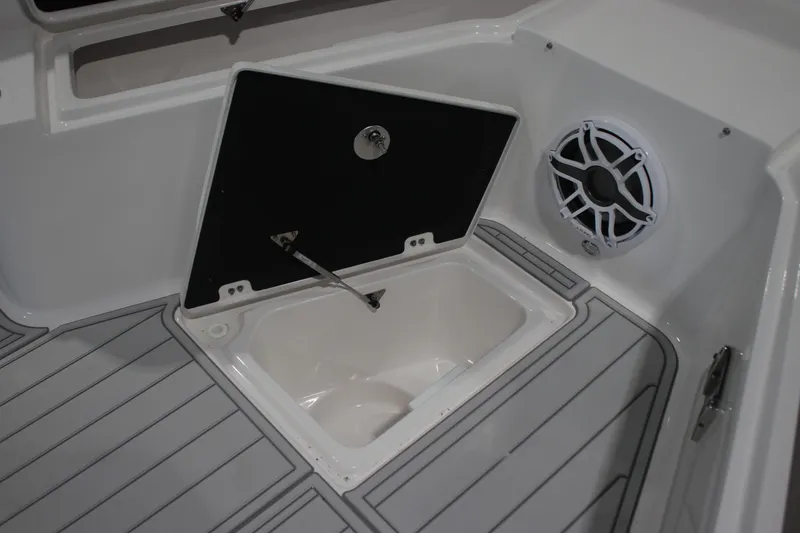 Slide: The Image of Luxury seating on 2026 Sea Fox 328 Commander boat, featuring plush, diamond-stitched upholstery. - 9