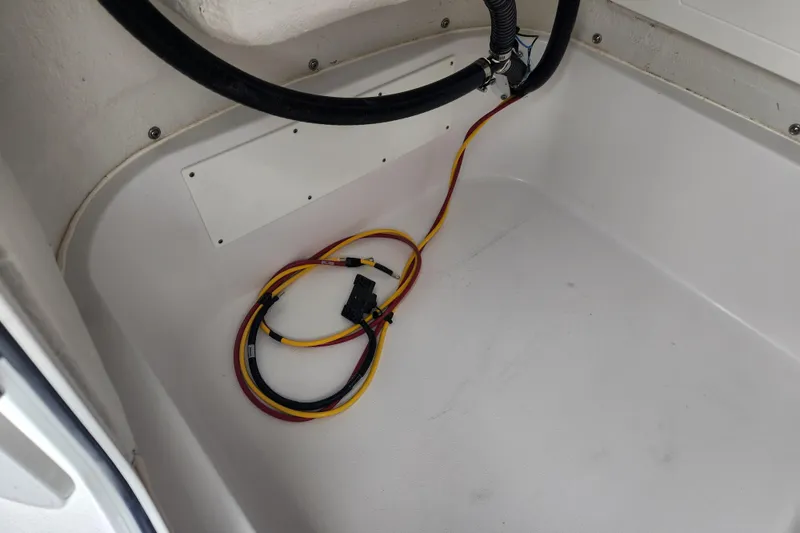 Slide: The Image of 2026 Sportsman Masters 227 Bay Boat interior wiring detail. - 19
