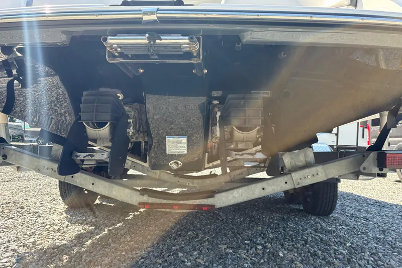 Slide: The Image of 2013 Yamaha Boats AR240 HO rear view showing dual jet propulsion system. - 7